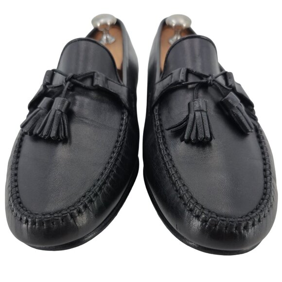 Allen Edmonds Italian Dress Shoes Men 8 Butter Soft Black Leather Tassel Loafers - Picture 11 of 13